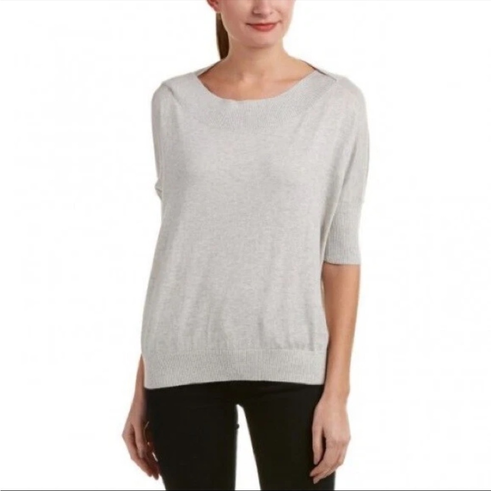 CAbi Marble Gray Oversized Crew Neck Sweater with Relaxed Fit